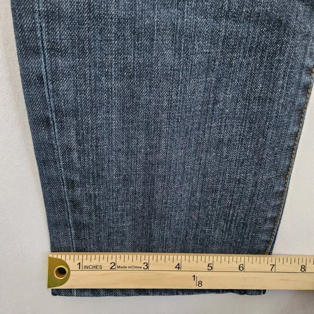 Tory Burch Jeans Womens 31x25.75 Cropped Jean Straight Blue Dark Wash Mid Rise - Picture 7 of 15